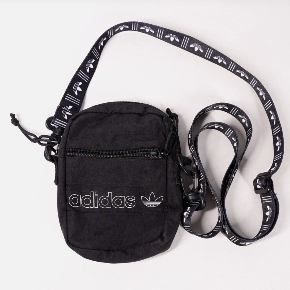 Adidas Crossbody Carry Shoulder Bag Satchel Handbag Purse Wallet Black White